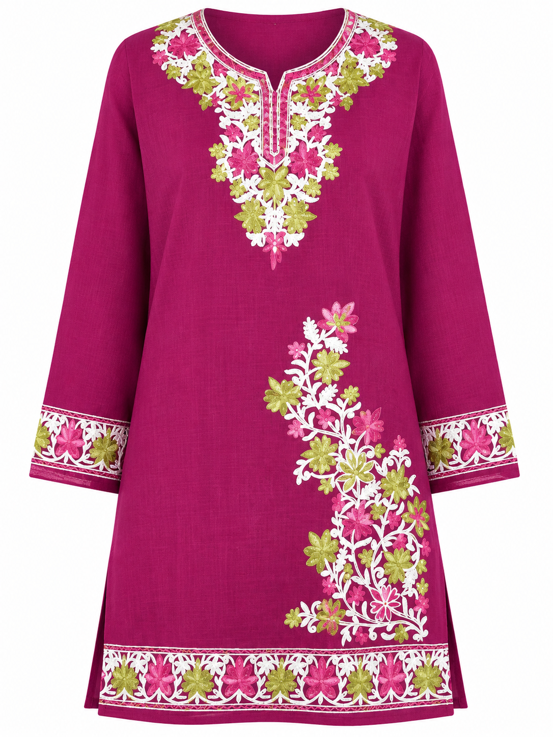 Kashmir Aari cotton Co-Ord Set | Plum